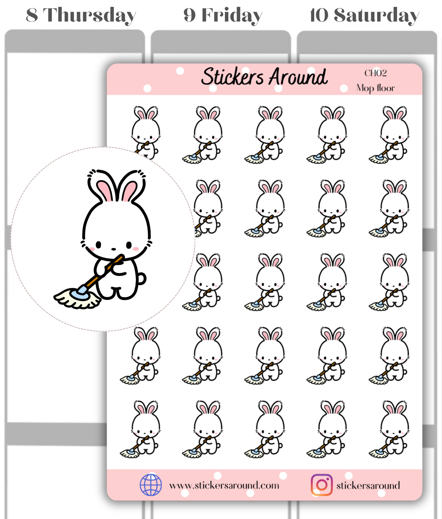 Mop Floor Planner Sticker