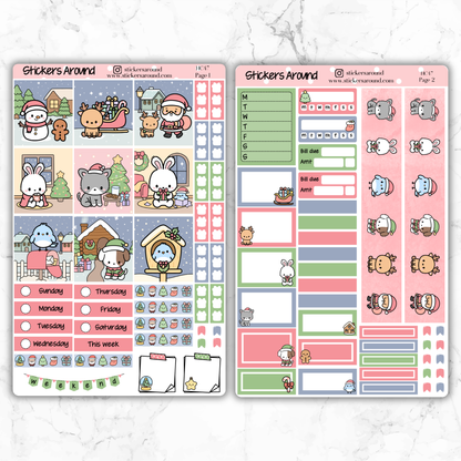 Christmas Eve Hobonichi Cousin Weekly Planner Kit – Kawaii Christmas Planner Stickers
