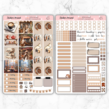 Coffee House - Hobonichi Cousin Weekly Kit Planner Stickers (New format)