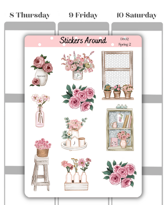 Spring Decorative Sticker Sheet #2