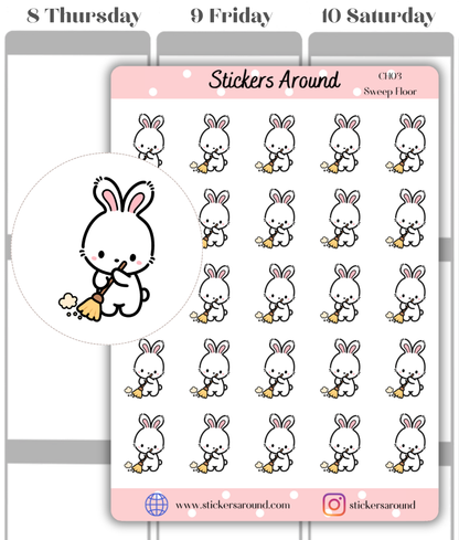 Broom & Sweeping Floor Planner Stickers