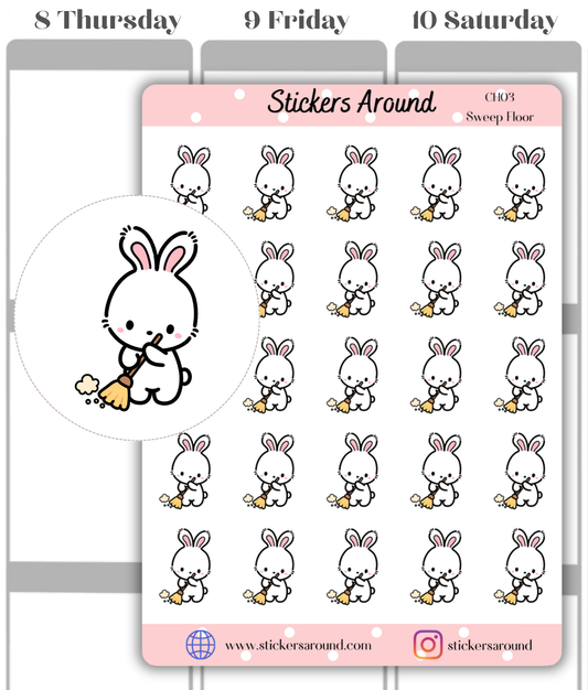 Broom & Sweeping Floor Planner Stickers