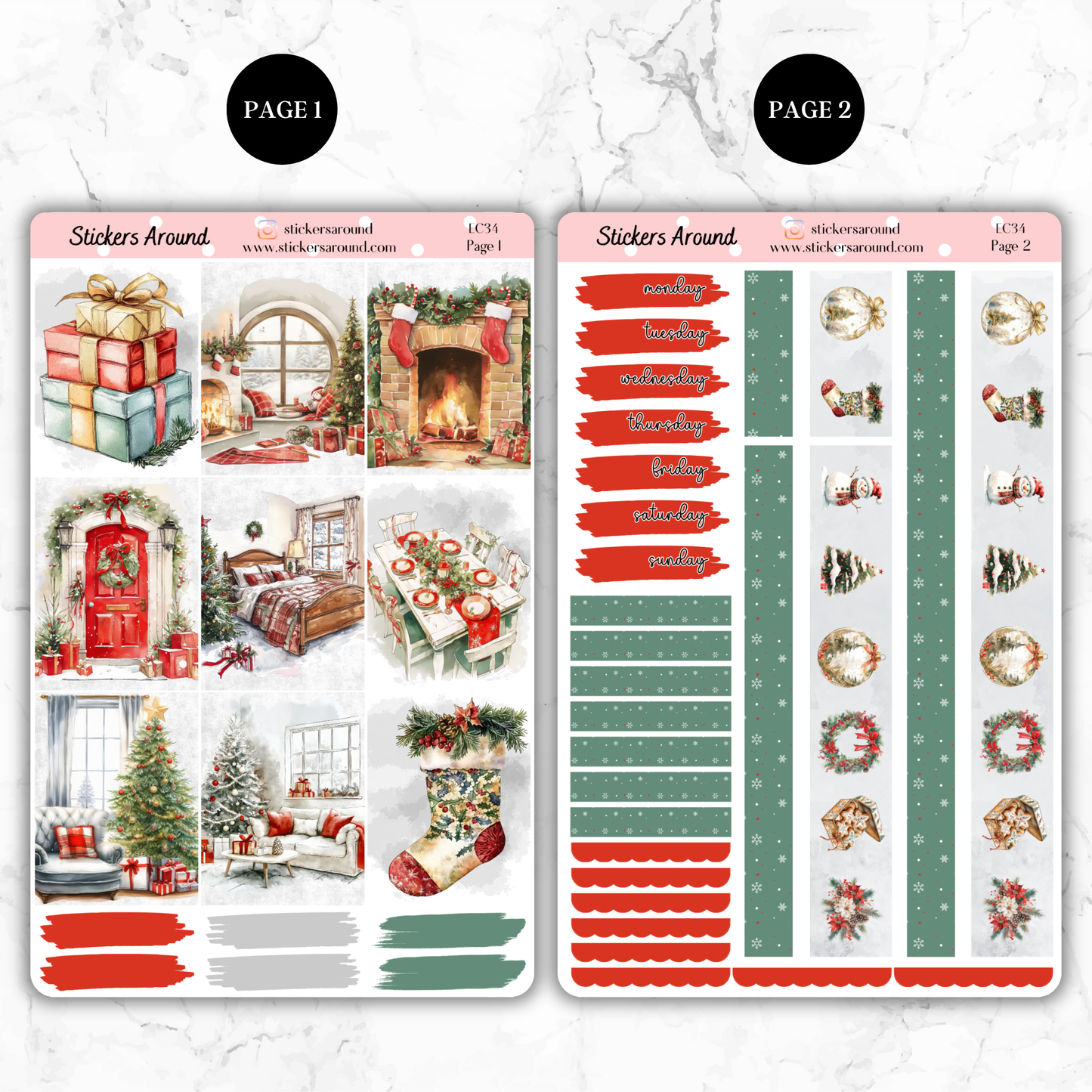 Christmas Vibes - Vertical Weekly Kit Planner Stickers