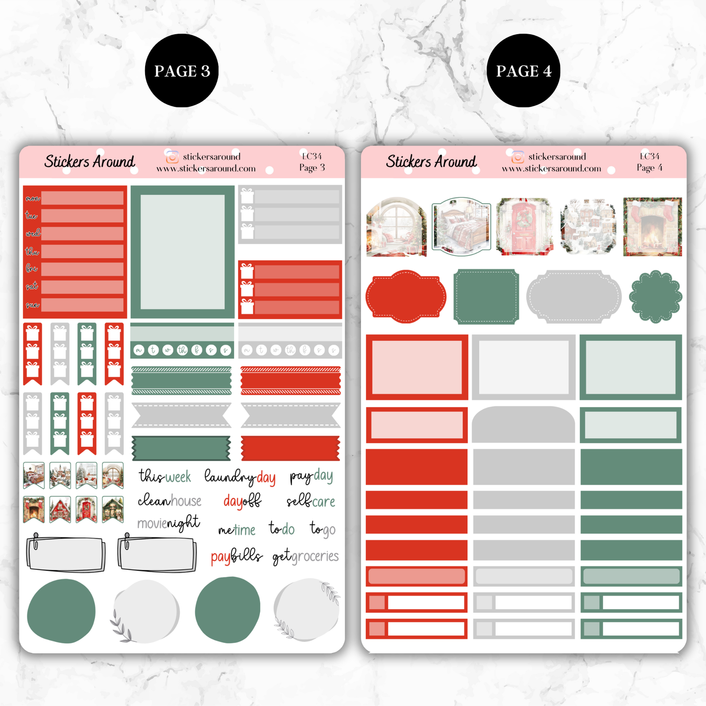 Christmas Vibes - Vertical Weekly Kit Planner Stickers