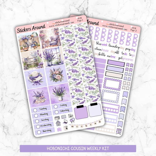 Lavender Field - Hobonichi Cousin Weekly Kit Planner Stickers - New format