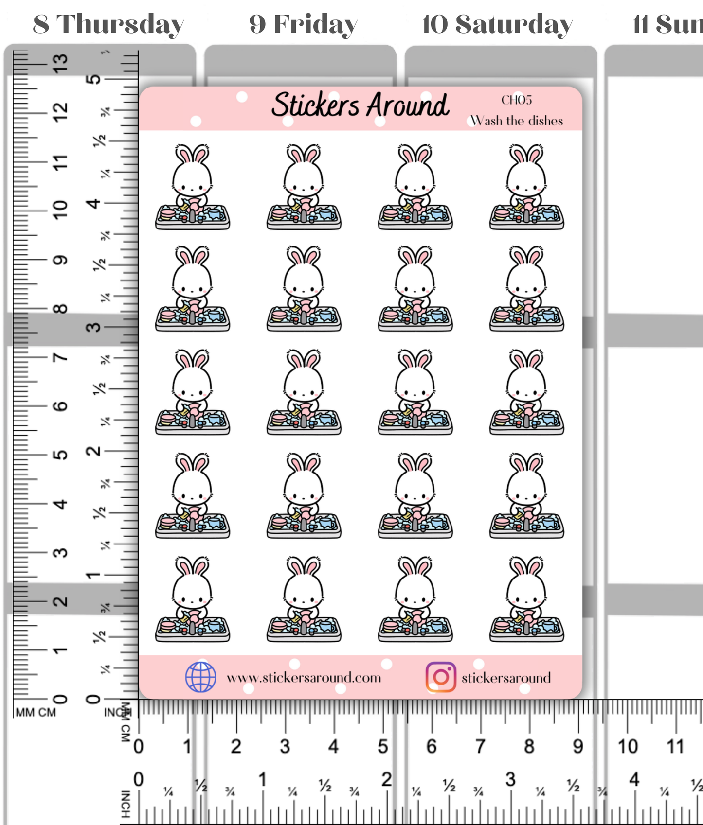 Washing Dishes Planner Stickers