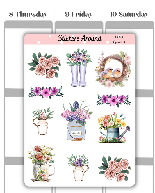 Spring Decorative Sticker Sheet #3