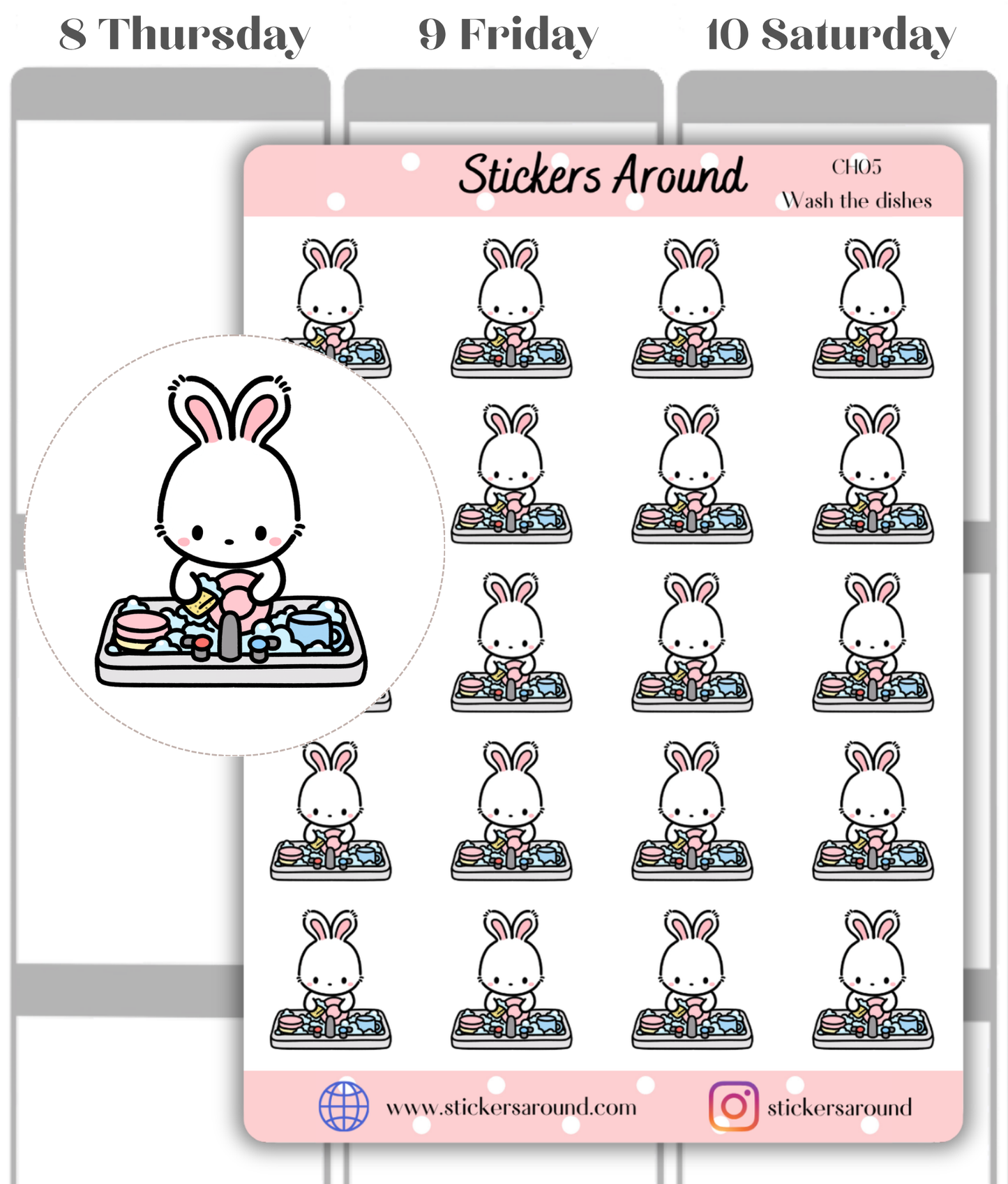 Washing Dishes Planner Stickers