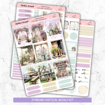 Rustic Spring - Vertical Weekly Kit Planner Stickers (New Format)