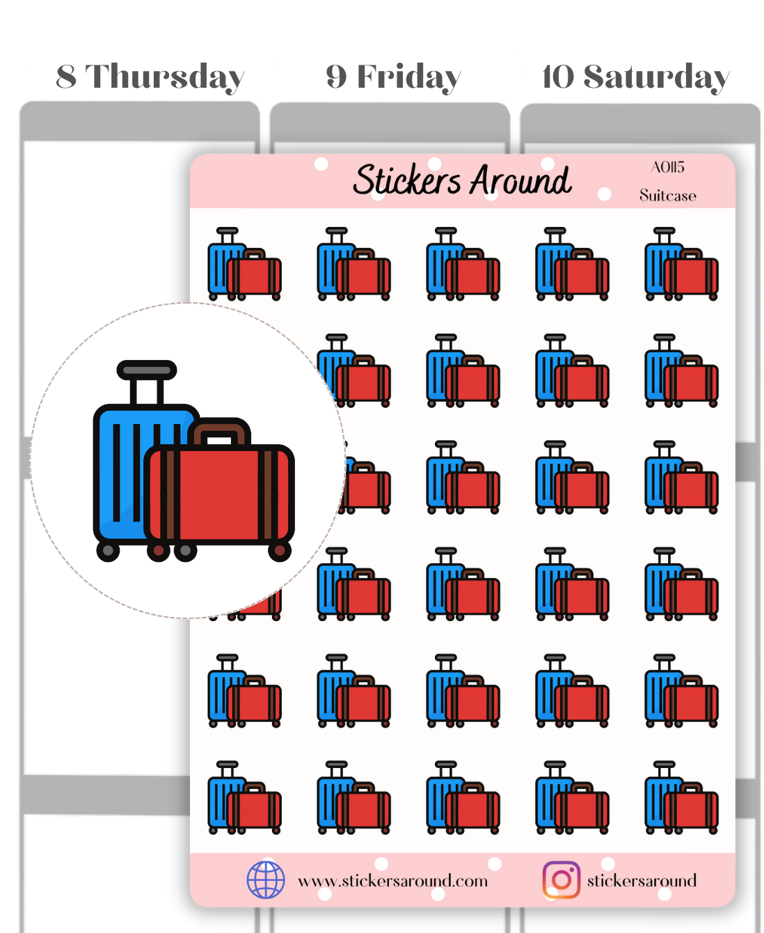 Travel Suitcase Planner Sticker