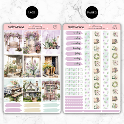 Rustic Spring - Vertical Weekly Kit Planner Stickers (New Format)