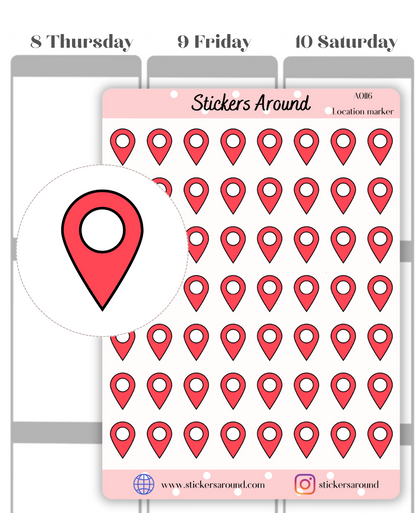 Location Marker Icon Planner Sticker
