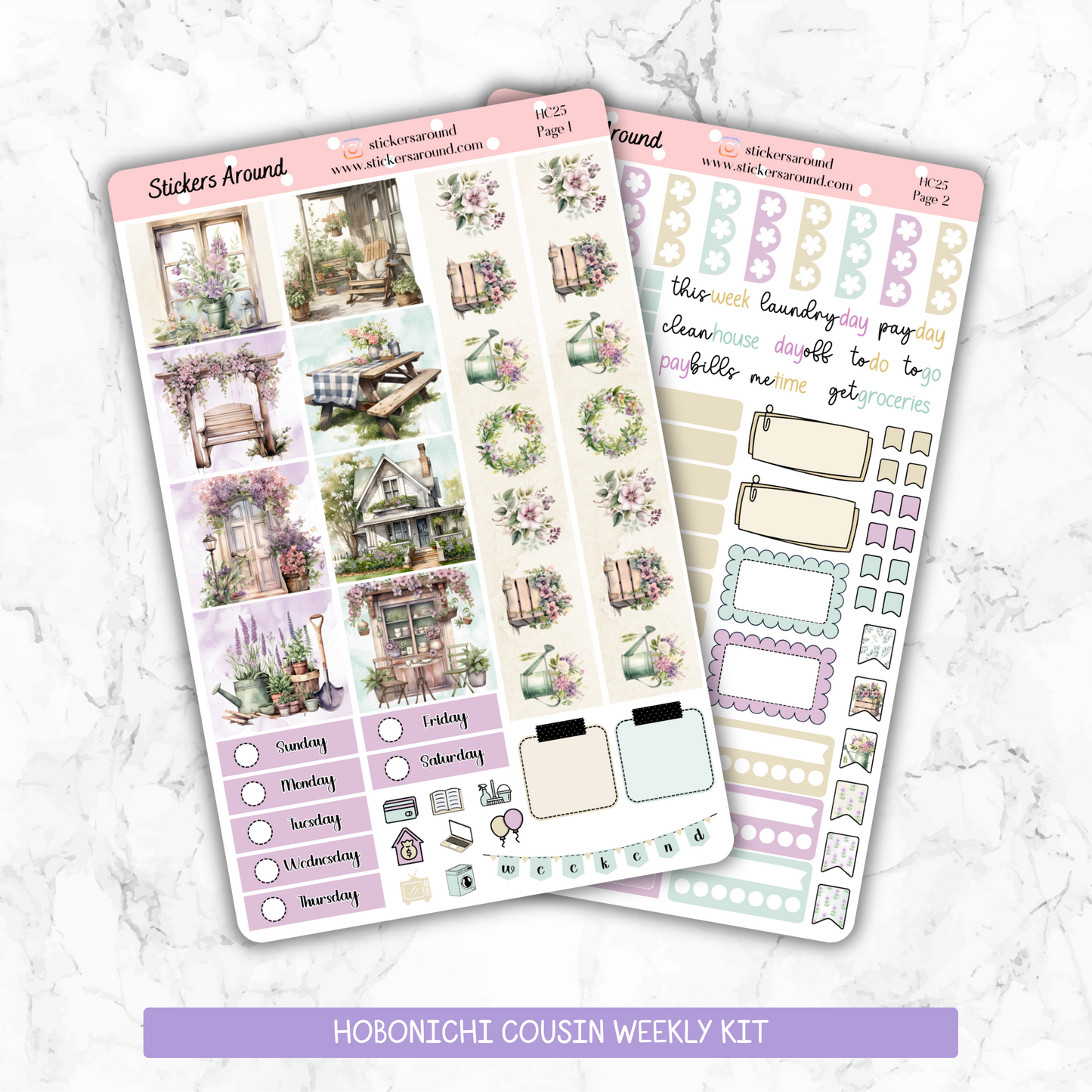 Rustic Spring - Hobonichi Cousin Weekly Kit Planner Stickers (New format)