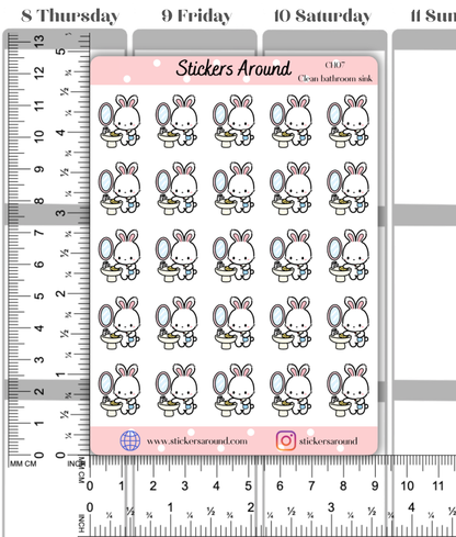 Bathroom Sink Cleaning Planner Stickers