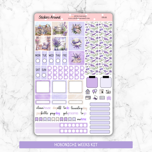 Lavender Field - Hobonichi Weeks Planner Stickers