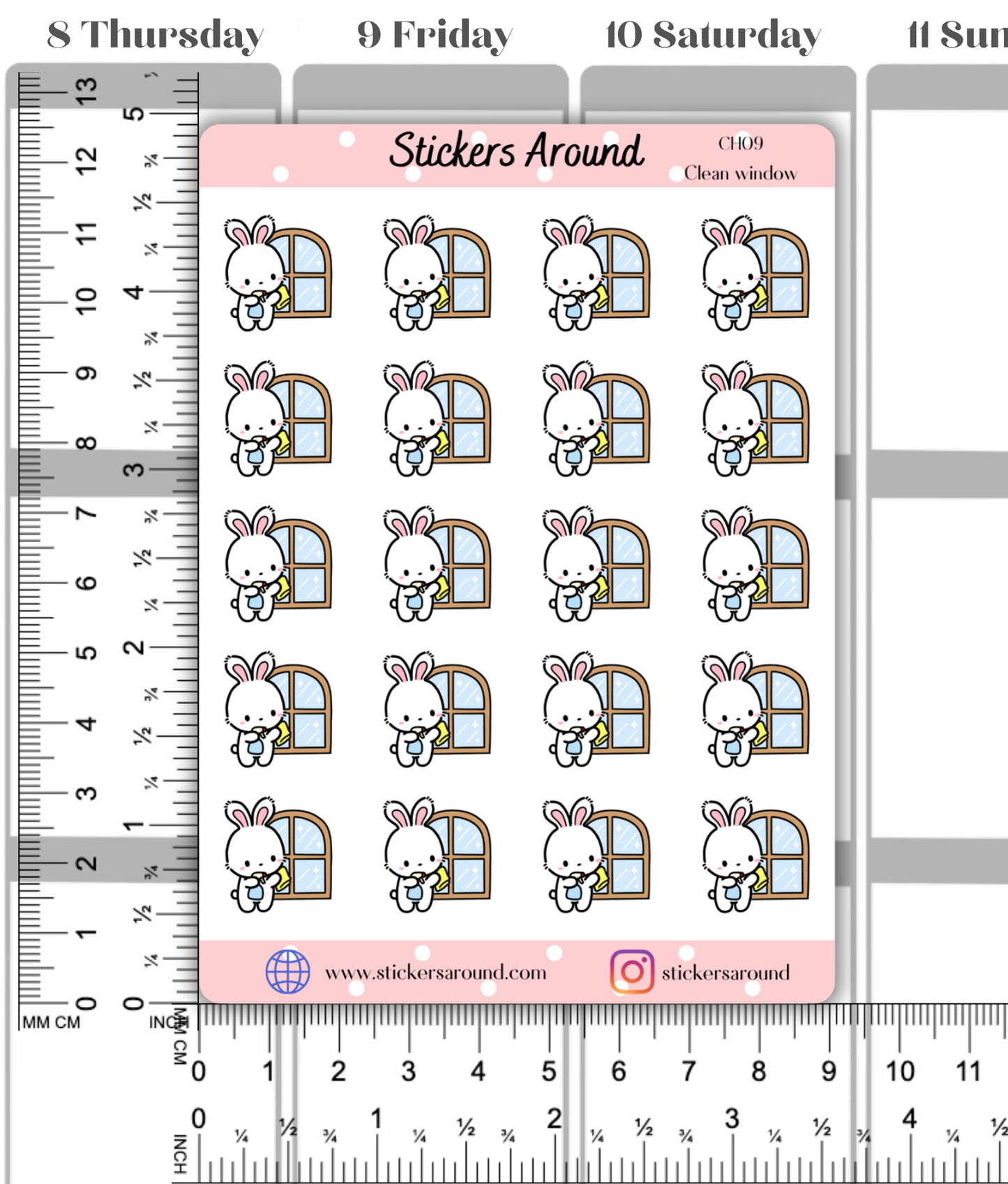 Window Cleaning Planner Stickers