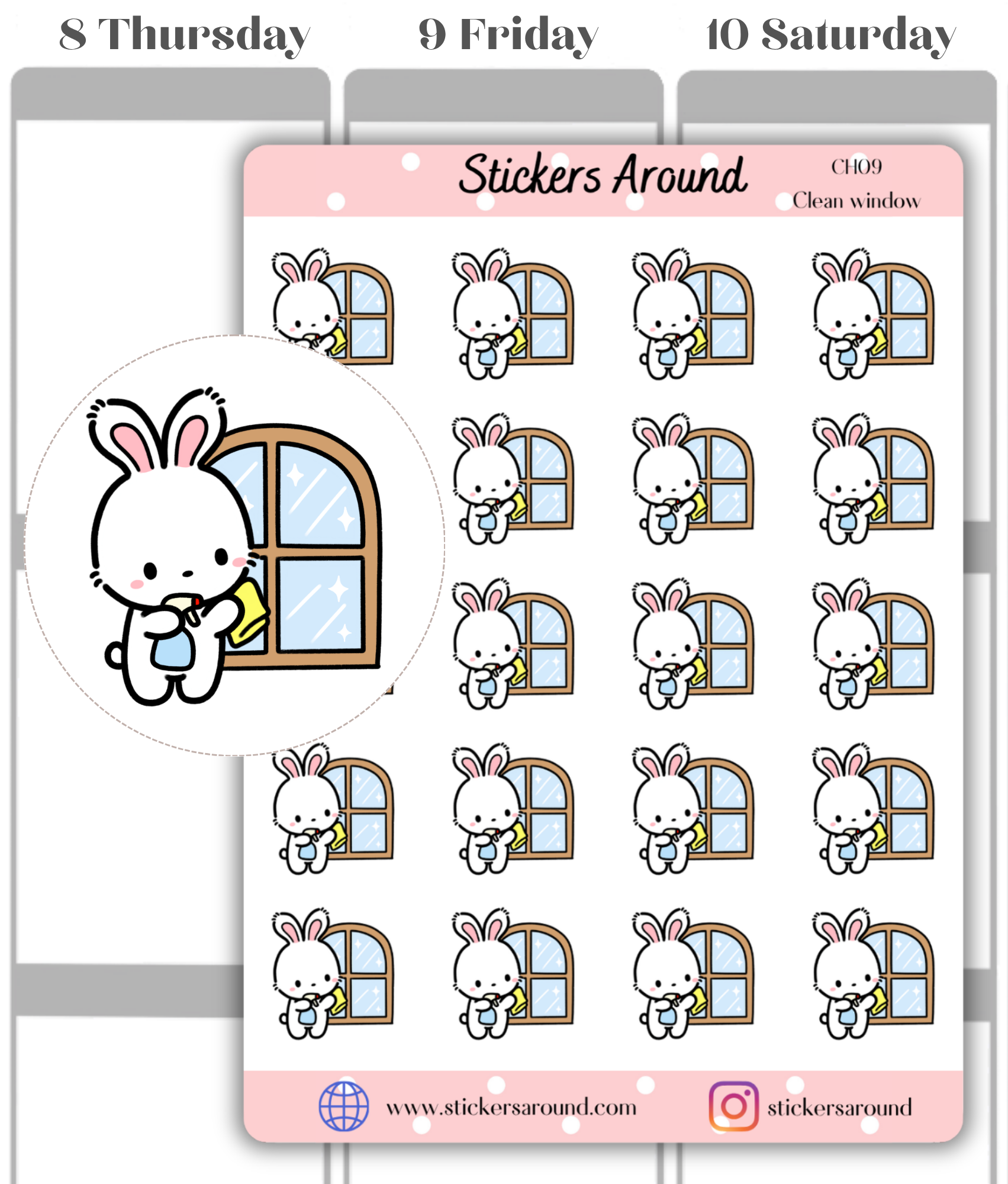 Window Cleaning Planner Stickers