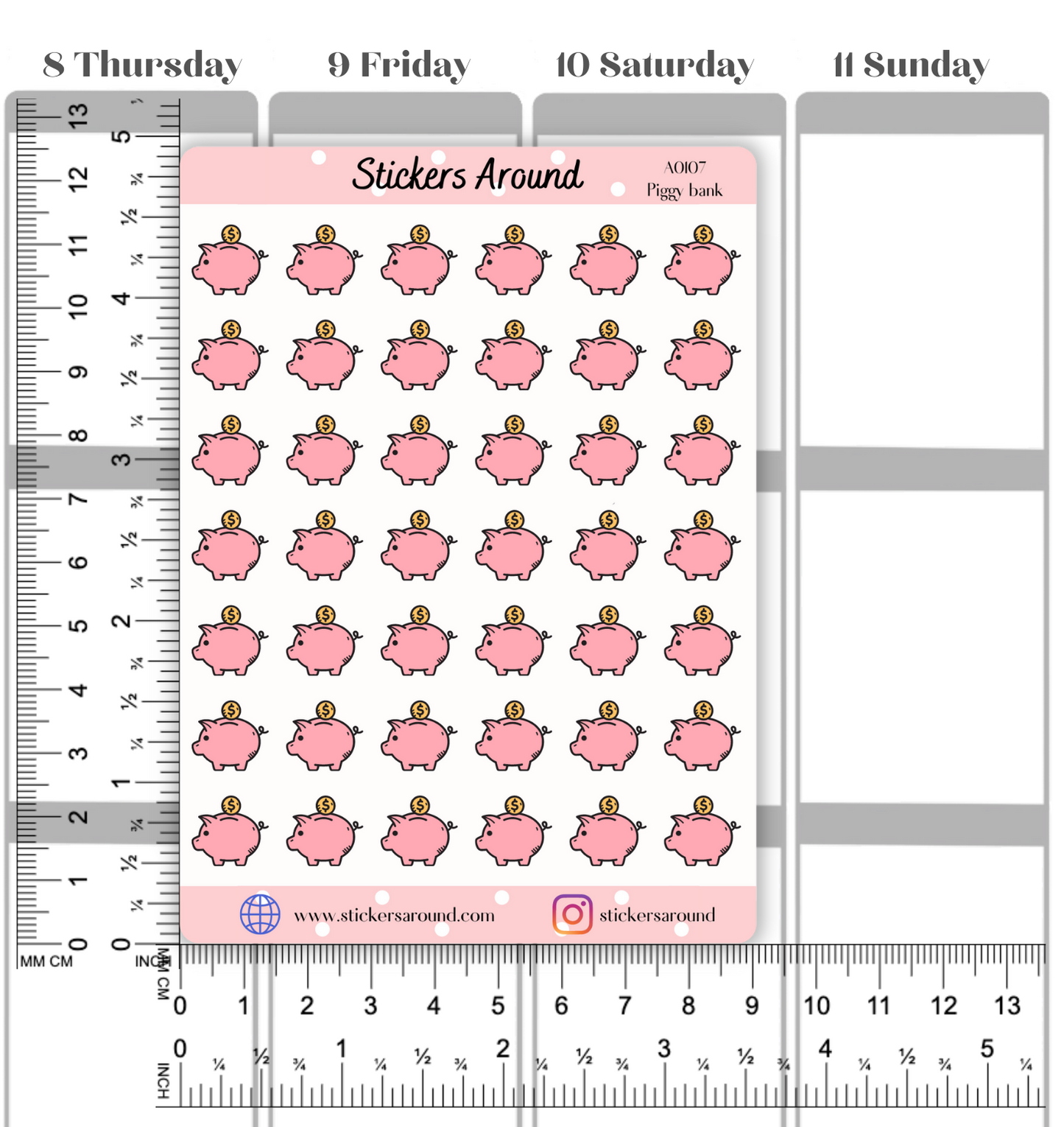 Piggy Bank Savings Planner Sticker