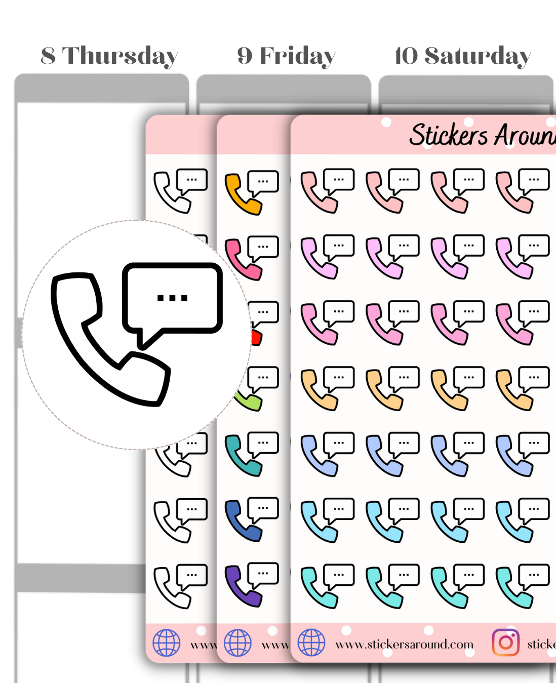 Phone Call Planner Stickers – Stickers Around