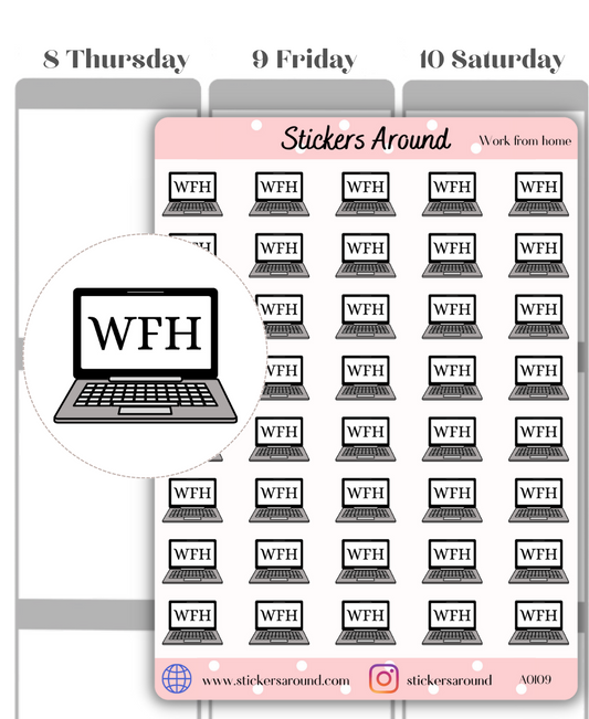 Work from Home Laptop Planner Stickers