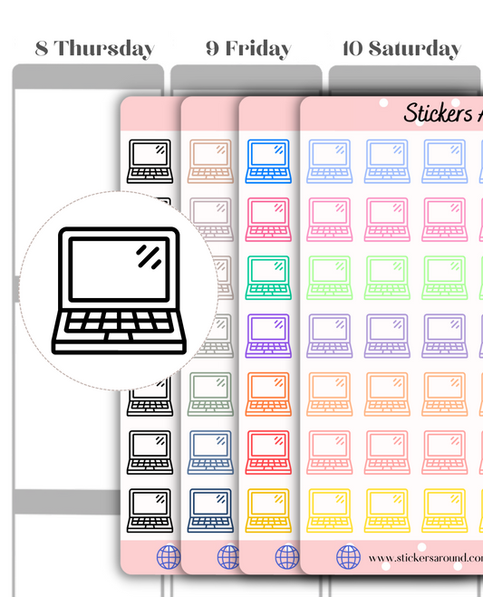 Laptop Icon Planner Stickers