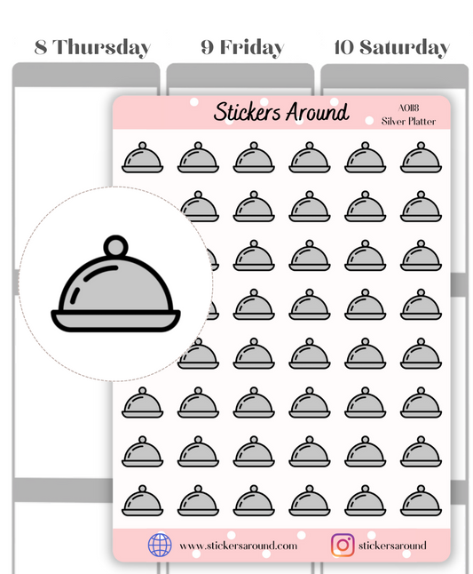 Silver Platter Icon Planner Sticker