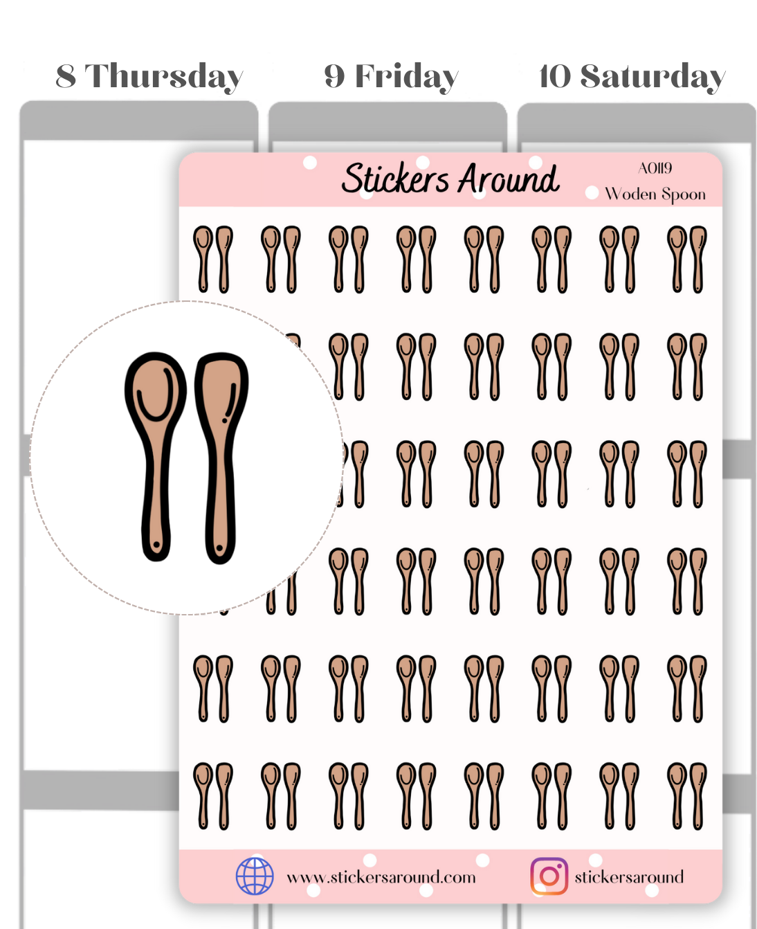 Wooden Spoon Icon Planner Sticker – Stickers Around
