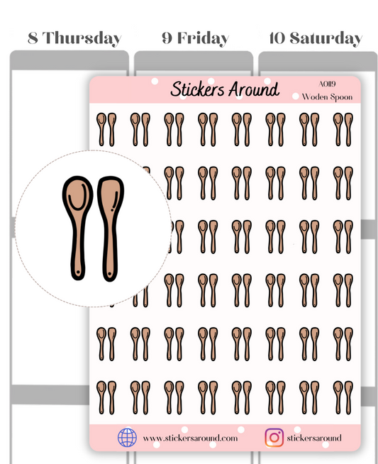 Wooden Spoon Icon Planner Sticker