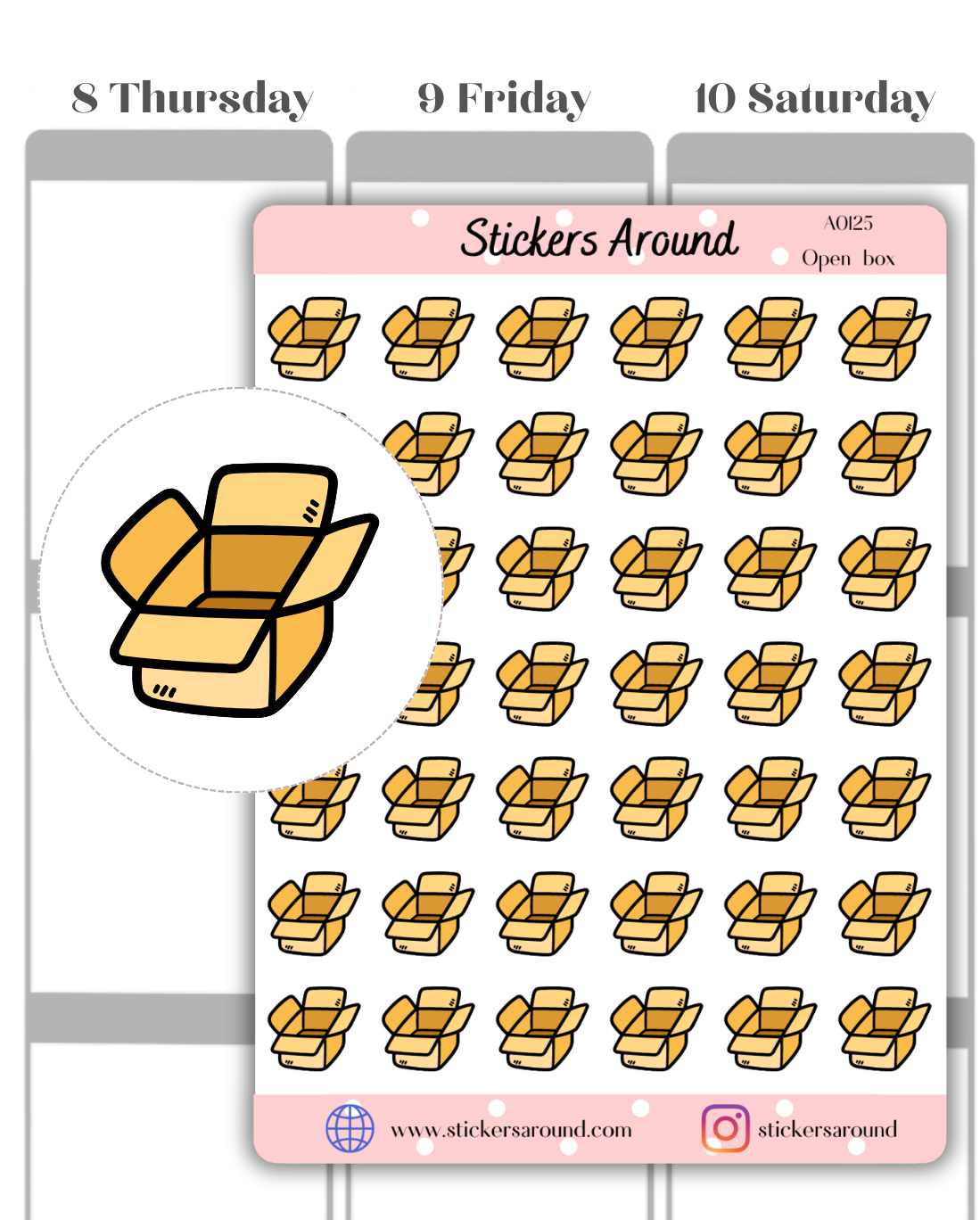 Open Box Stickers Open Box Planner Sticker – Stickers Around