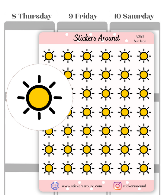 Sun Icon Planner Stickers