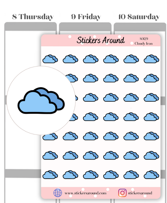 Cloudy Weather Icon Planner Stickers