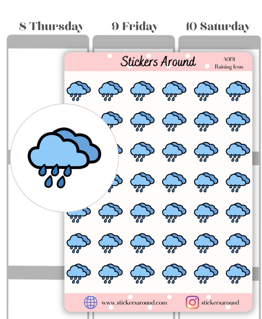 Rain Icon Planner Stickers