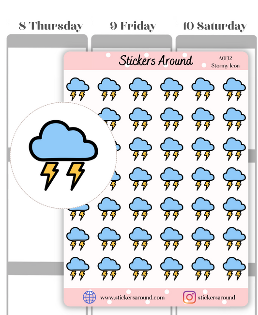 Stormy Weather Icon Planner Stickers