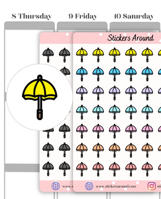 Umbrella Icon Planner Stickers