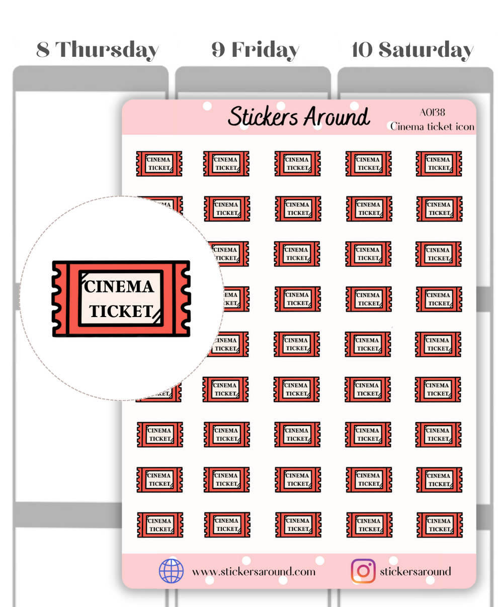 Ticket Machine Sticker Cinema Ticket Planner Sticker – Stickers Around