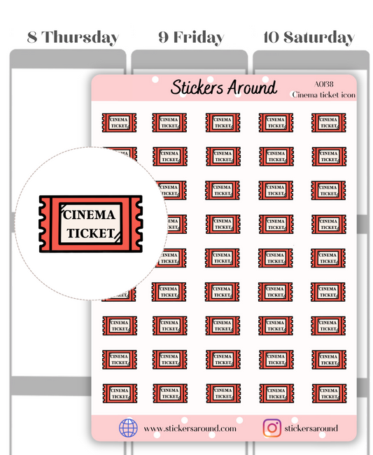 Cinema Ticket Planner Sticker