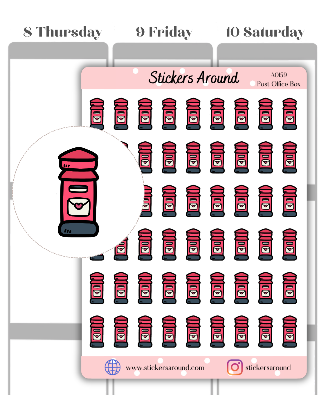 Po Box Sticker Post Office Box Planner Sticker – Stickers Around