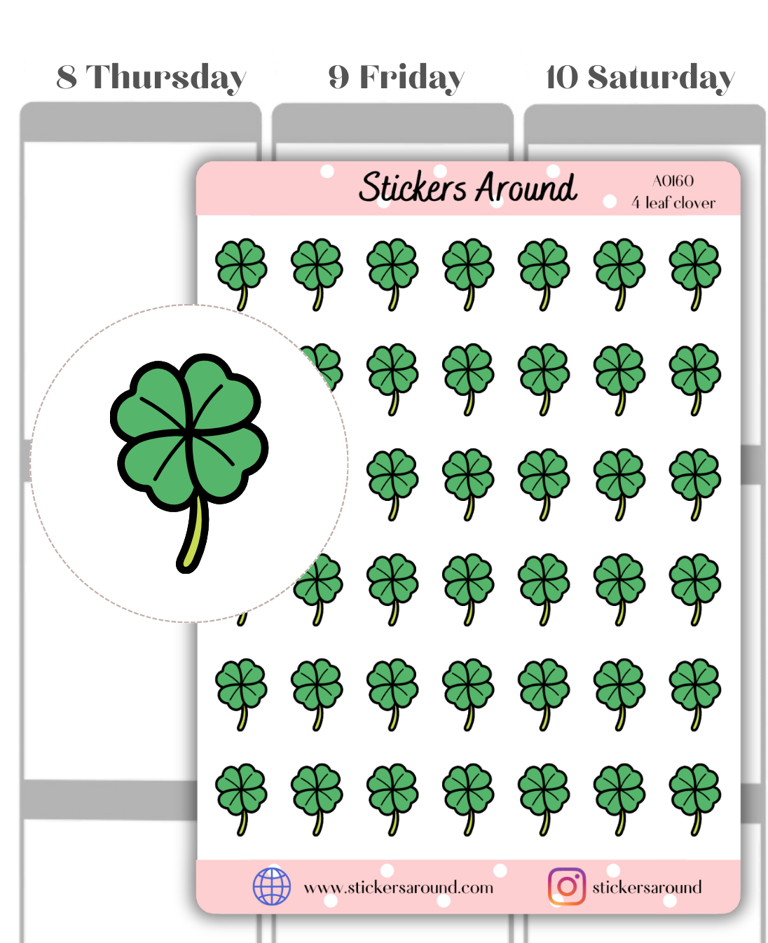 4 leaf clover planner sticker