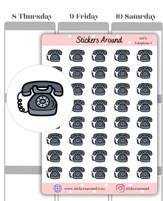 telephone icon planner sticker