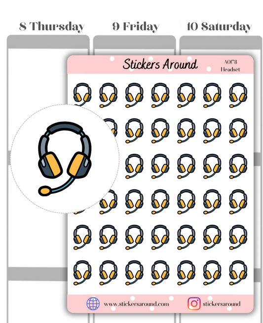 headset planner sticker