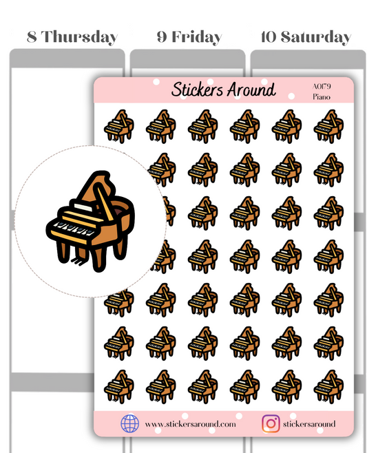 piano planner sticker