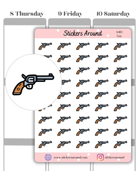 Gun Icon Planner Sticker 