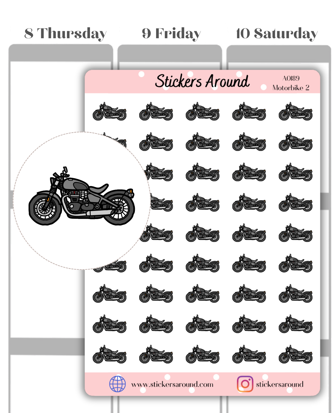 motorbike planner sticker