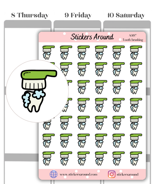 Brushing Teeth Icon Planner Sticker