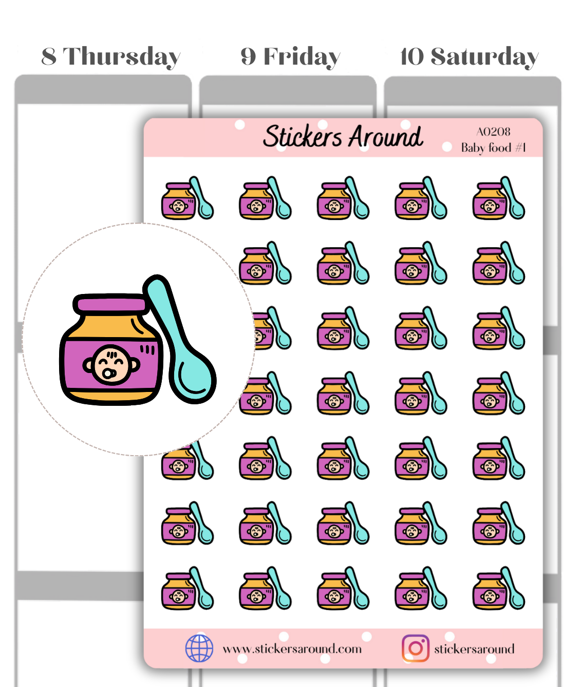 Baby Food Icon Planner Sticker 