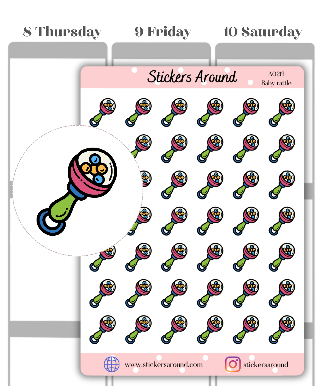 Baby Rattle Icon Planner Sticker – Stickers Around