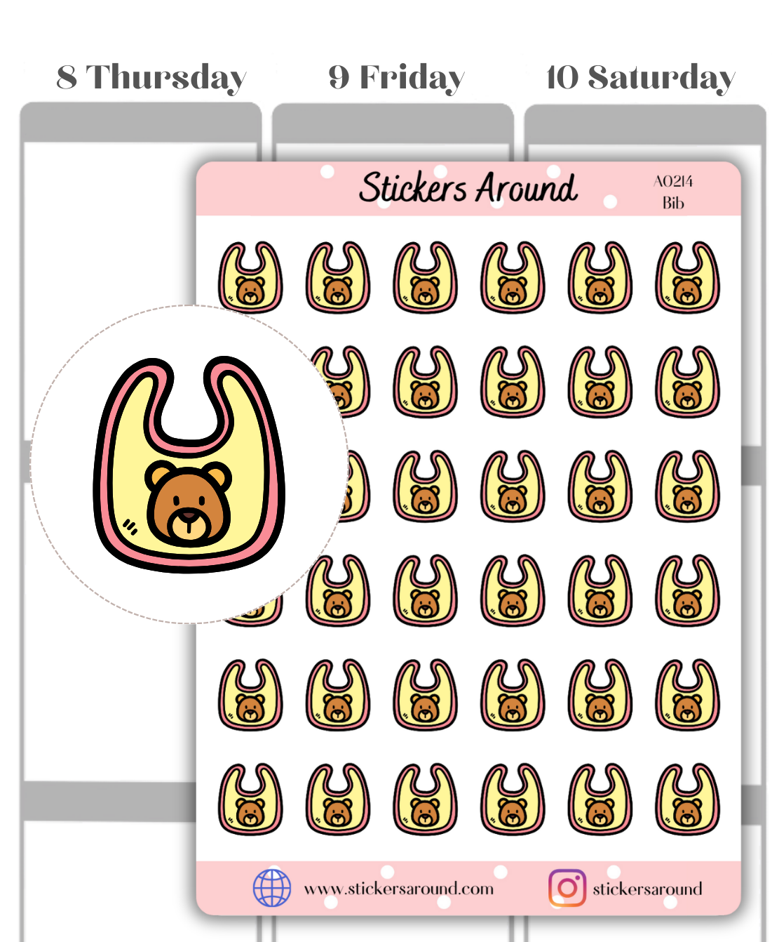 Baby Bib Icon Planner Sticker