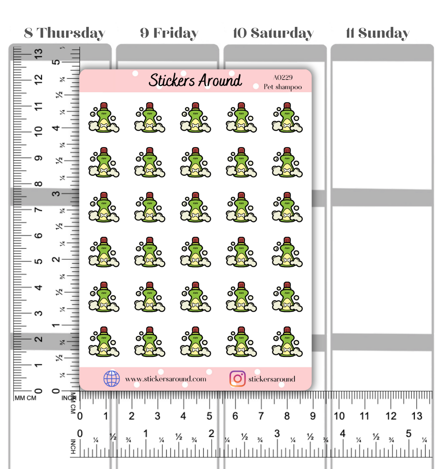 Pet Shampoo Icon Planner Stickers