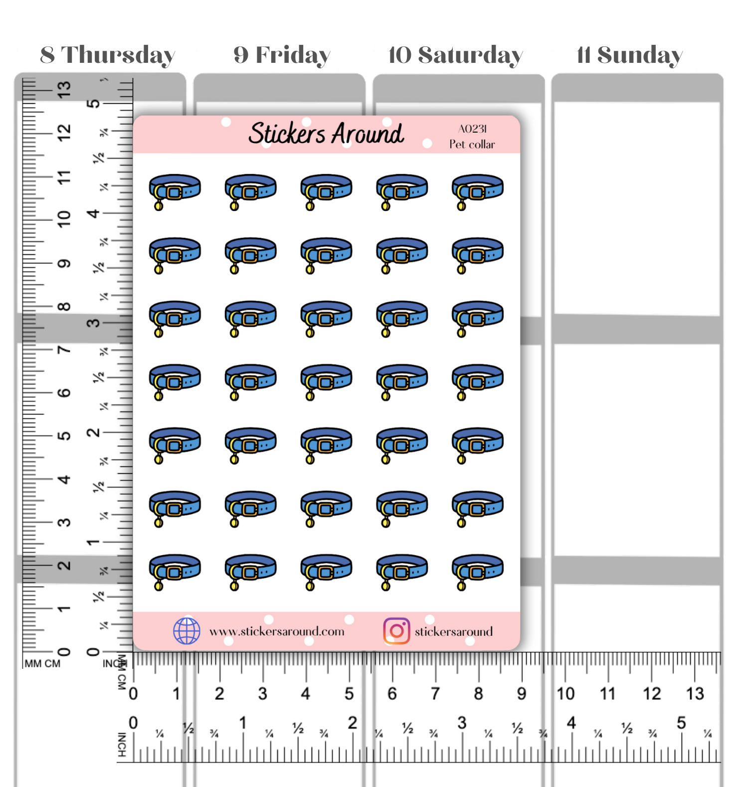 Pet Collar Icon Planner Stickers