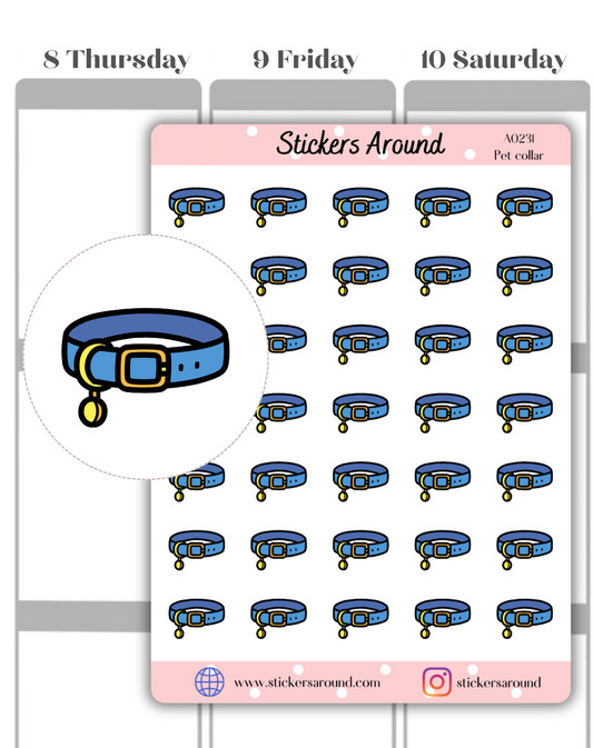 Pet Collar Icon Planner Stickers